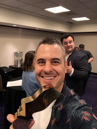 Pierre H&eacute;bert lorsqu'il a re&ccedil;u son G&eacute;meaux le 15 septembre dernier.