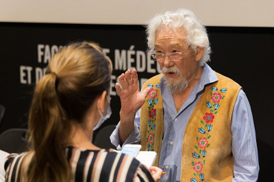 Scientist and ardent environmentalist David Suzuki attended the press conference as a guest Photo: Mathieu Lanthier - UdeS