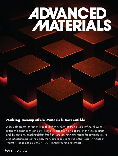 Frontispice du num&eacute;ro 47 (novembre 2025) du p&eacute;riodique Advanced Materials.