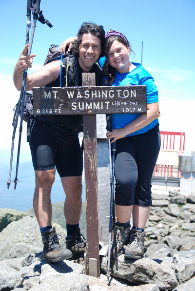 Anabelle et son père, lors de l'ascension du mont Washington.