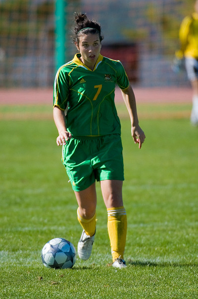L'attaquante du Vert & Or Andréanne Gagné a aidé le Canada à soutirer une victoire de 3-0 face à la Pologne.