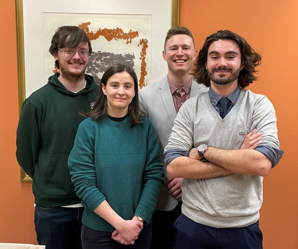 Mme Elise Cochet, M. Dylan Brown, M. Matthieu Fabre, M. Xavier Loubier. Stagiaires du CIDIS et &eacute;tudiant.e.s de la Ma&icirc;trise en droit international et politique internationale appliqu&eacute;s &nbsp;