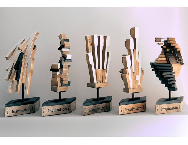 Des troph&eacute;es con&ccedil;us&nbsp;dans le cadre de l&rsquo;initiative Espace Art et savoir de la Facult&eacute; des lettres et sciences humaines, et gr&acirc;ce au soutien financier de la Strat&eacute;gie des arts et de la culture de l&rsquo;UdeS et de la bourse&nbsp;Experience Ventures.