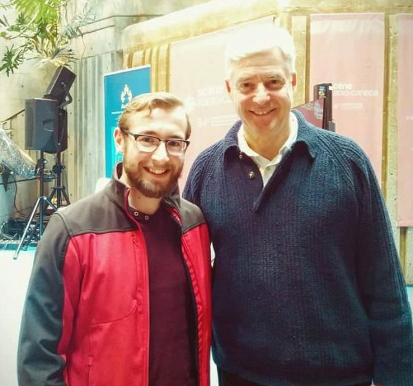 Fran&ccedil;ois Rheault en compagnie de l'animateur&nbsp;Charles Tisseyre lors de l'&eacute;mission D&eacute;couverte &agrave; Radio-Canada