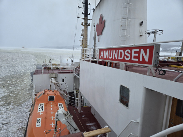 Le NGCC Amundsen a deux vocations : brise-glace de la Garde côtière canadienne et navire de recherche scientifique.