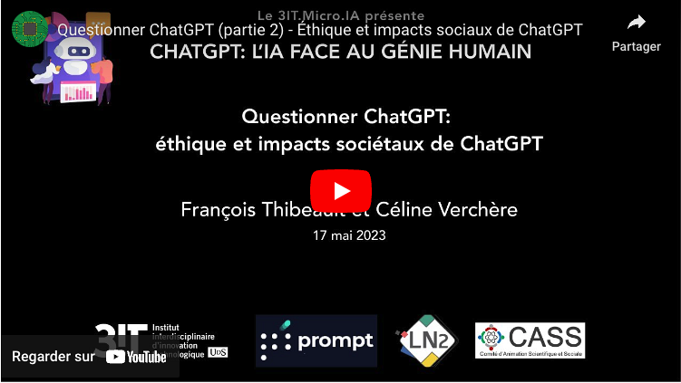 La seconde partie de la conférence portait sur l'éthique et les impacts sociétaux de ChatGPT.