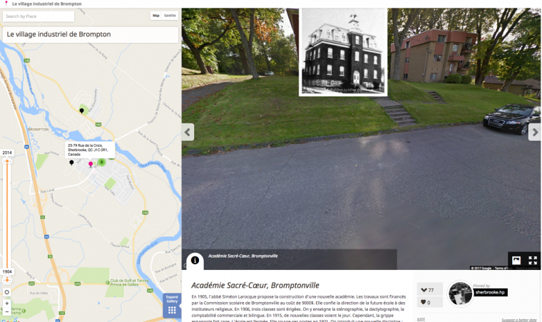Exemple d'un lieu répertorié et commenté sur le circuit Le village industriel de Brompton : Académie Sacré-Coeur, Bromptonville