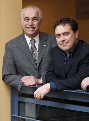 Jacques Préfontaine et Jean Cadieux, de la Chaire Desjardins en gestion du développement durable de l'Université de Sherbrooke.
