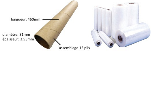 Figure 1 : Illustration du tube en carton avec et sans film plastique (d’après N. Quaegebeur, 2017)