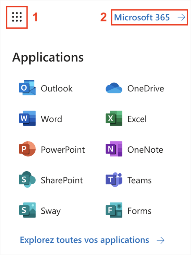 Applications dans Microsoft 365