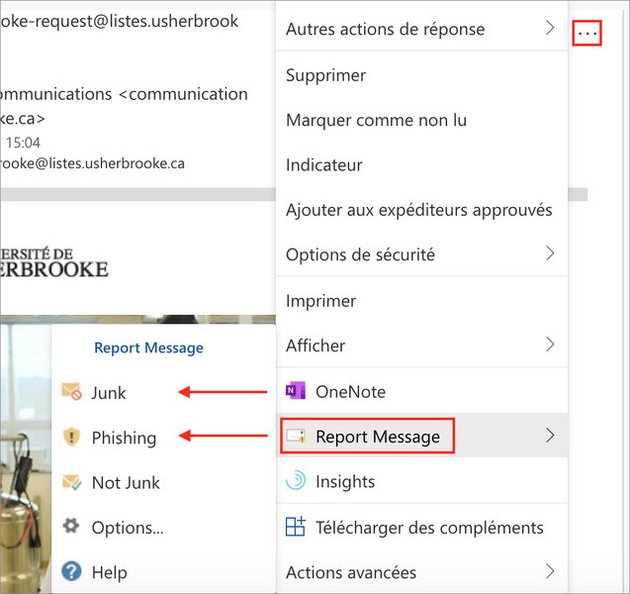 Comment signaler un courriel indésirable avec une autre version d'Outlook