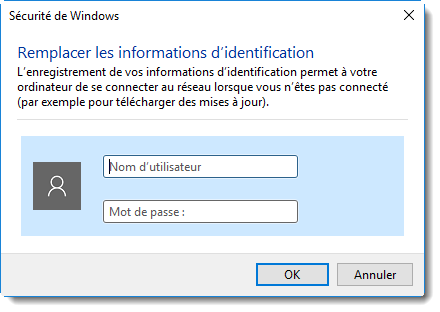 Remplacer les informations d'identification