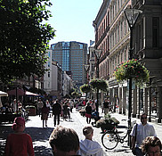 Les rues commerciales faites pour piétons et cyclistes.
