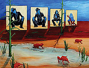 L'œuvre Diaporama, une huile sur toile réalisée en 2007 par Helen Collin, fait partie de l'exposition présentée jusqu'au 7 juin à la Galerie d'art.