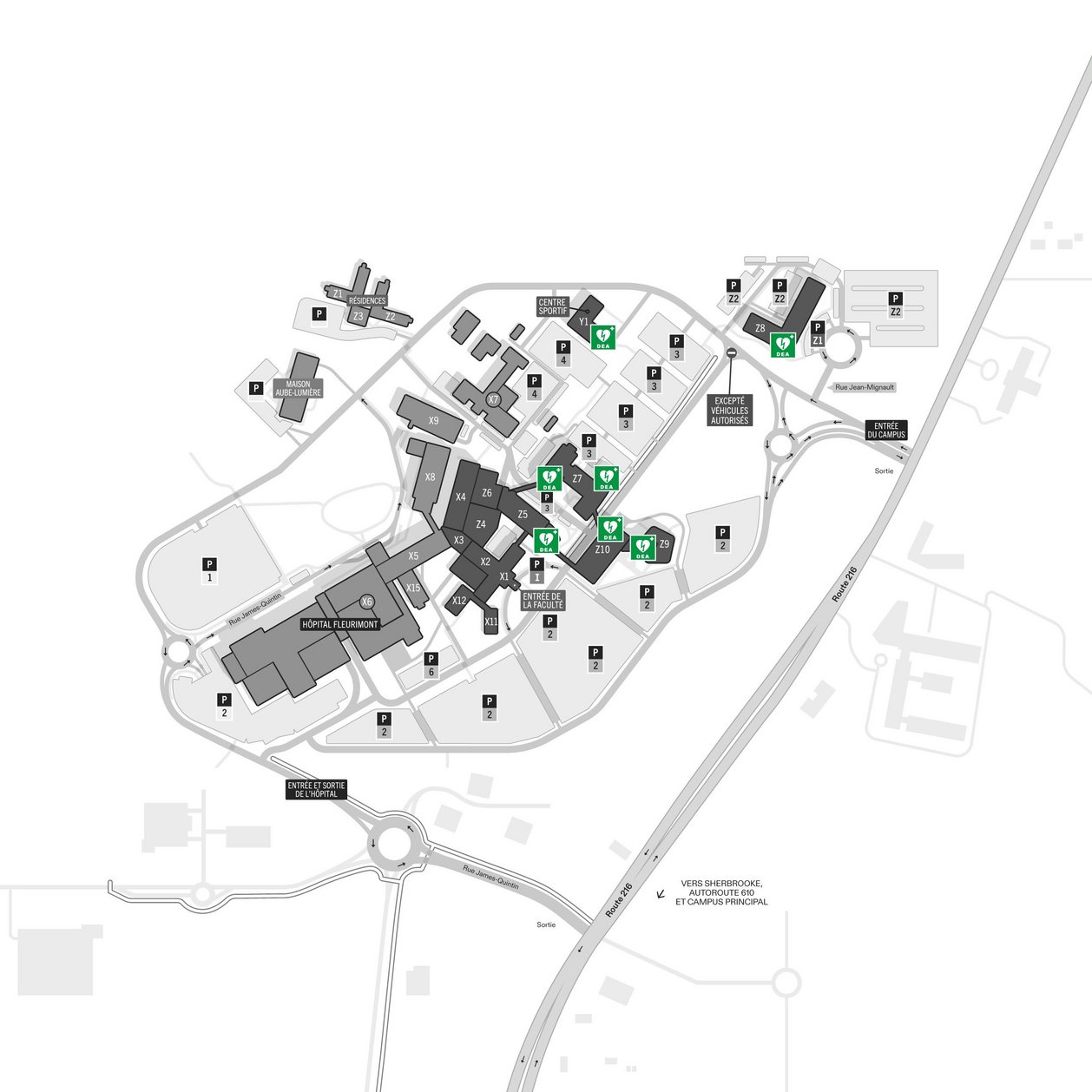 Plan des DEA Campus de la santé