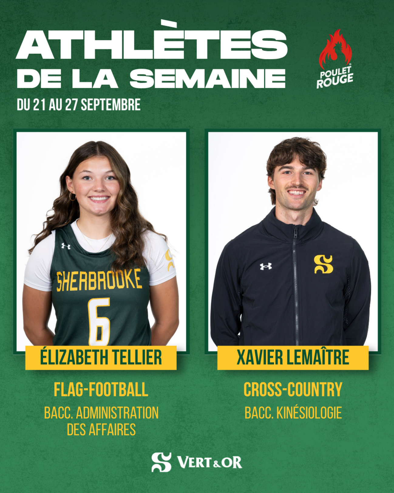 athlètes de la semaine